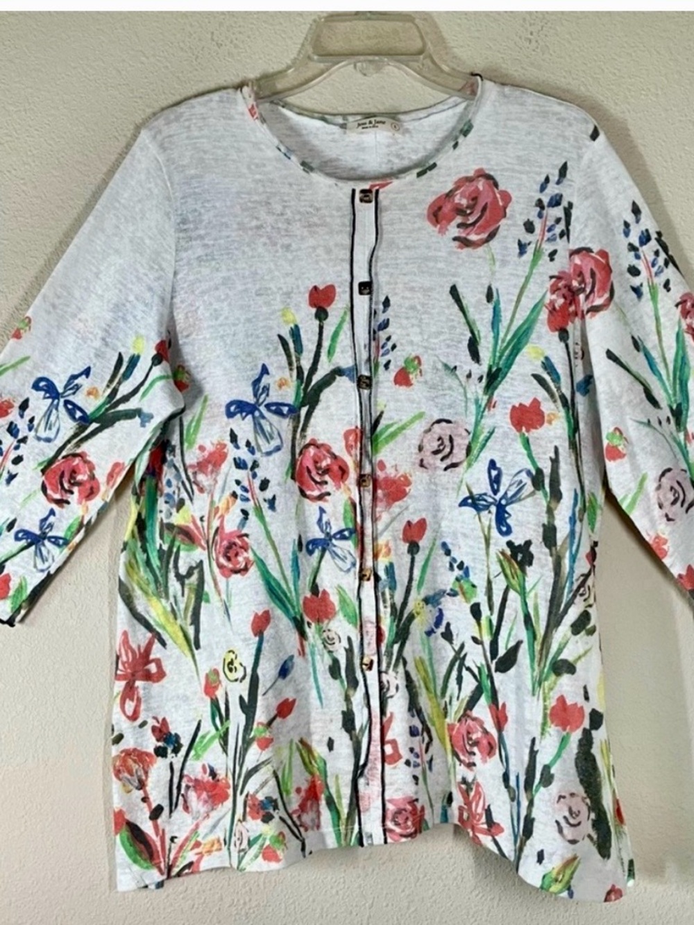 ❤️Jess & Jane “Zumba” Floral Top | Size L | Made in USA | Art to Wear